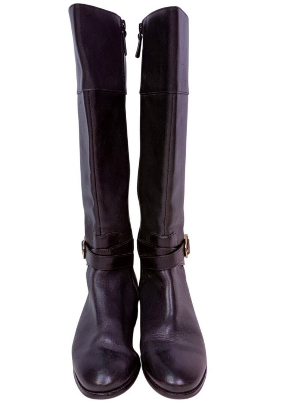 Catskills by Cole Hann Woman's Black Leather Zip Calf Boots 5-1/2 B - Picture 1 of 9